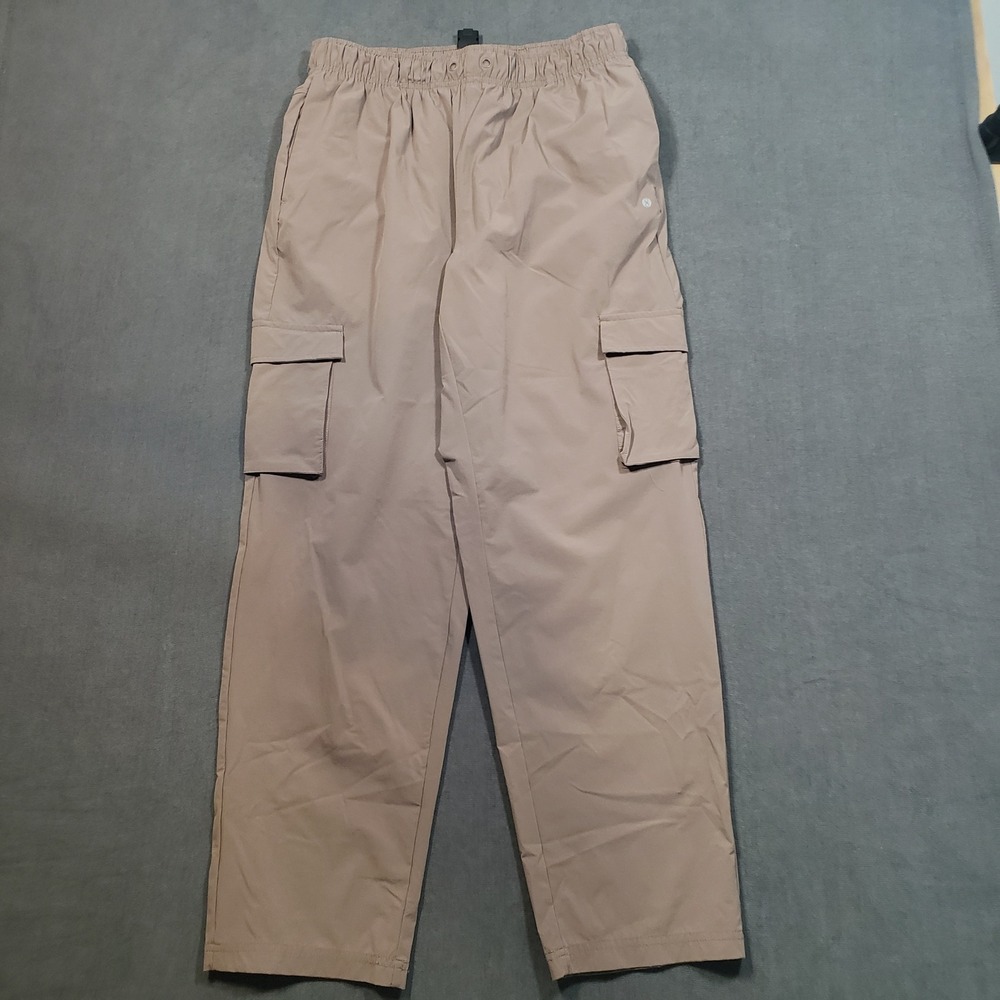 Layer 8 Cargo Pants Mens Large Tan Quick Dry Nylon Spandex Elastic Waist Stretch